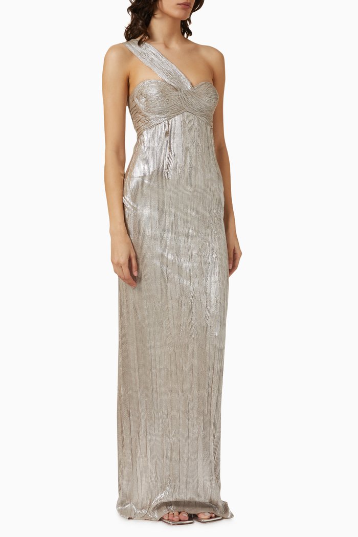 

Keira Dress in Metallic Jersey, Silver