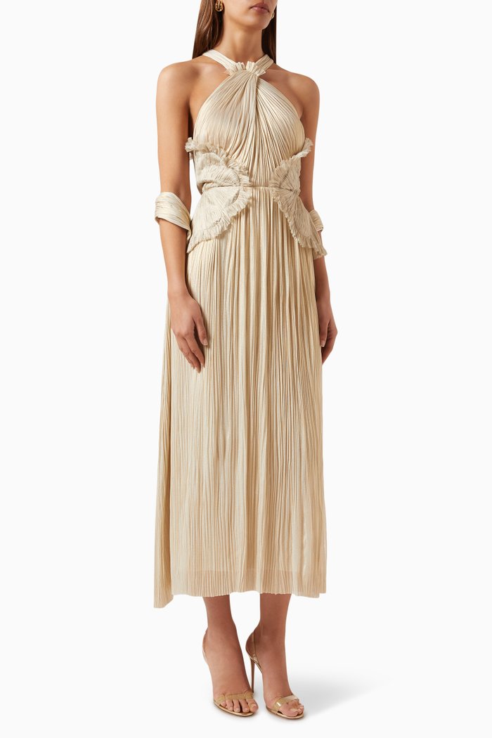 

Marta Midi Dress in Silk, Gold