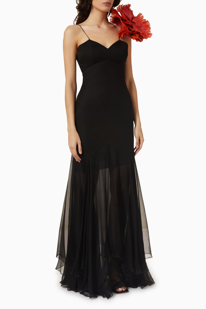 

Zahra Dress in Silk, Black
