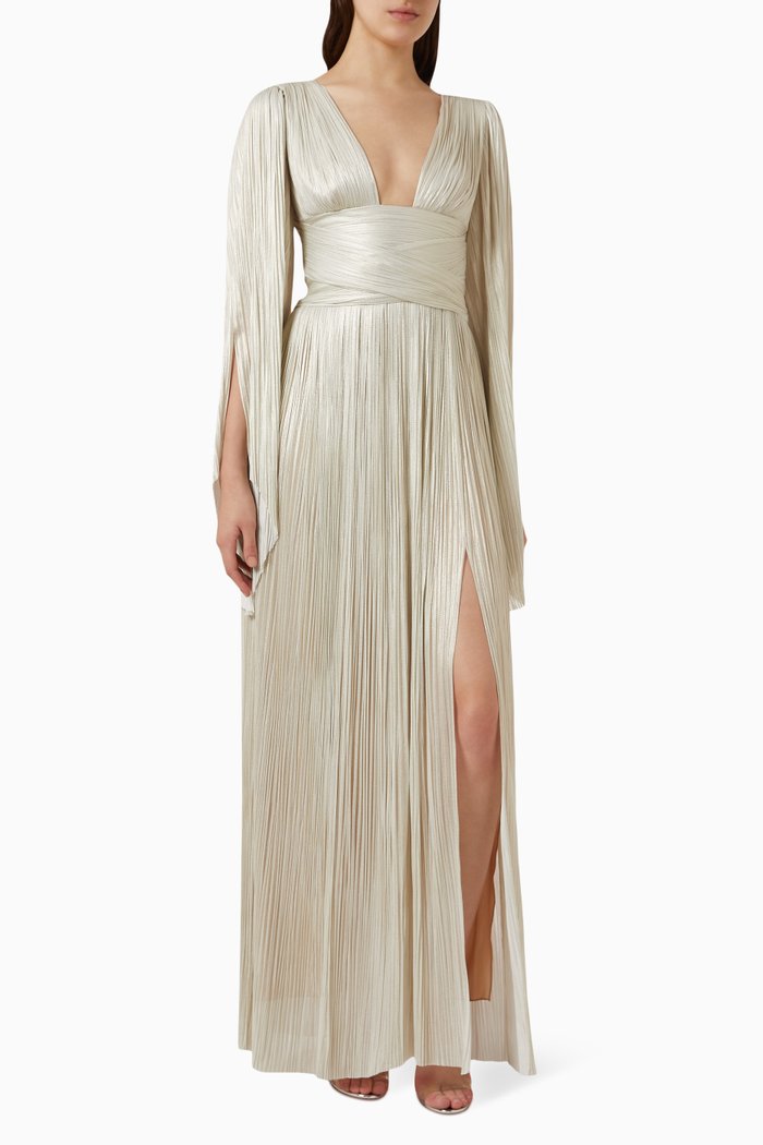 

Alana Maxi Dress in Silk, Gold