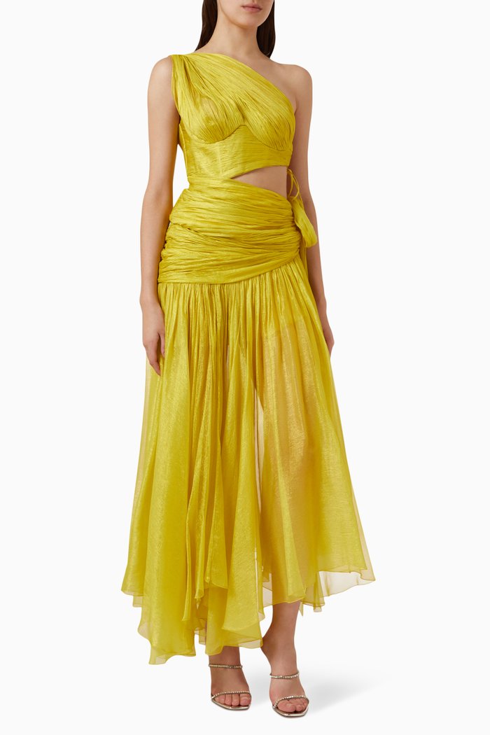 

Cassie Maxi Dress in Silk, Yellow