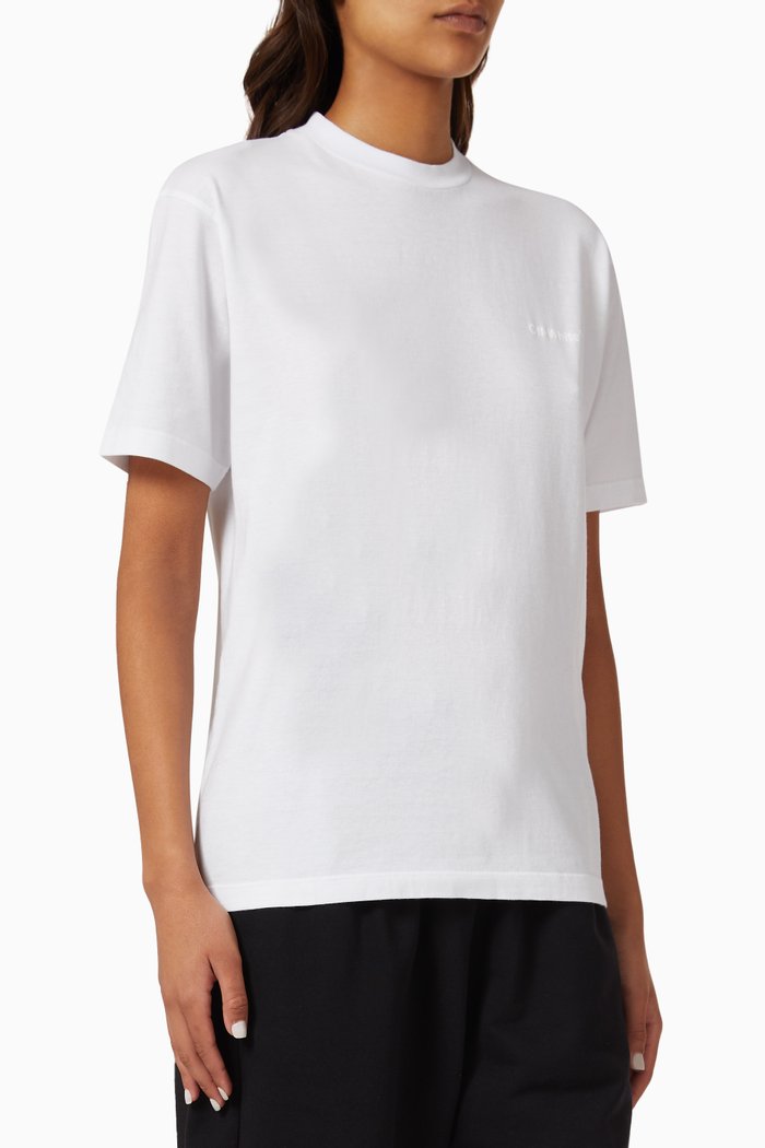 

Rubber Diagonals T-shirt in Cotton Jersey, White