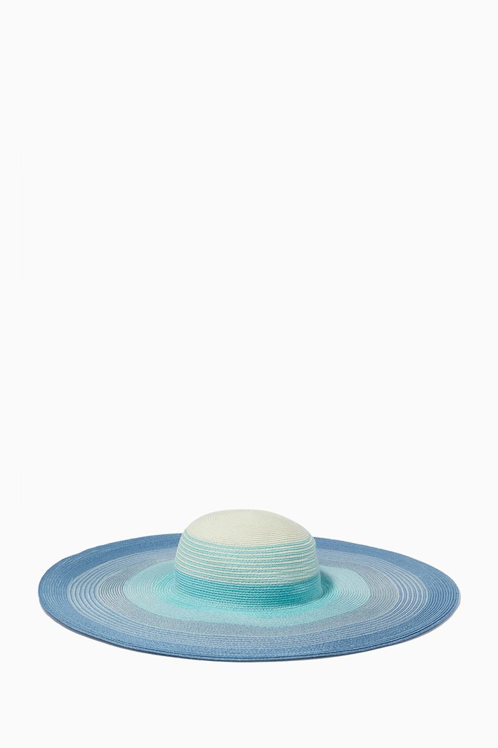 Sunny Ombre Sunhat in Straw, Blue