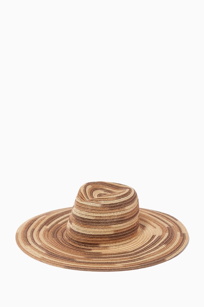 

Cassidy Tie-Dye Fedora Hat in Straw, Brown