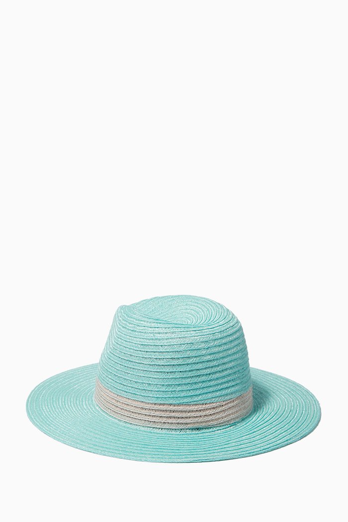 

Courtney Fedora Hat in Straw, Multicolour