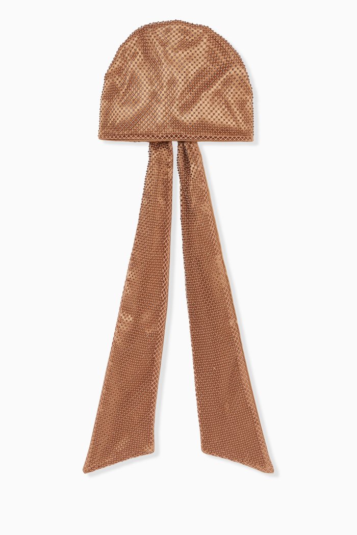 

Gigi Headscarf in Crystal Mesh, Brown
