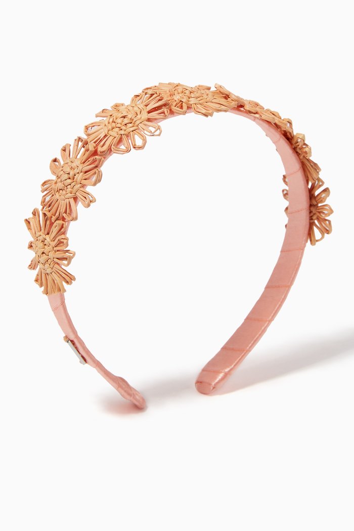 

Azalea Flower Headband in Satin, Orange