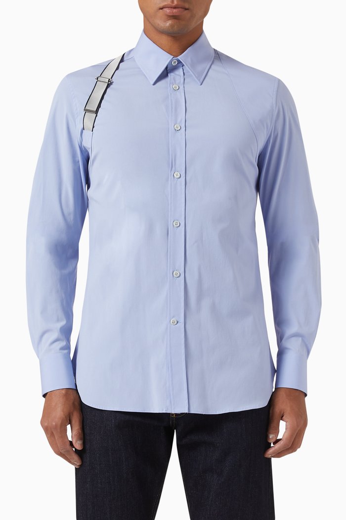 

Signature Harness Shirt in Cotton, Blue