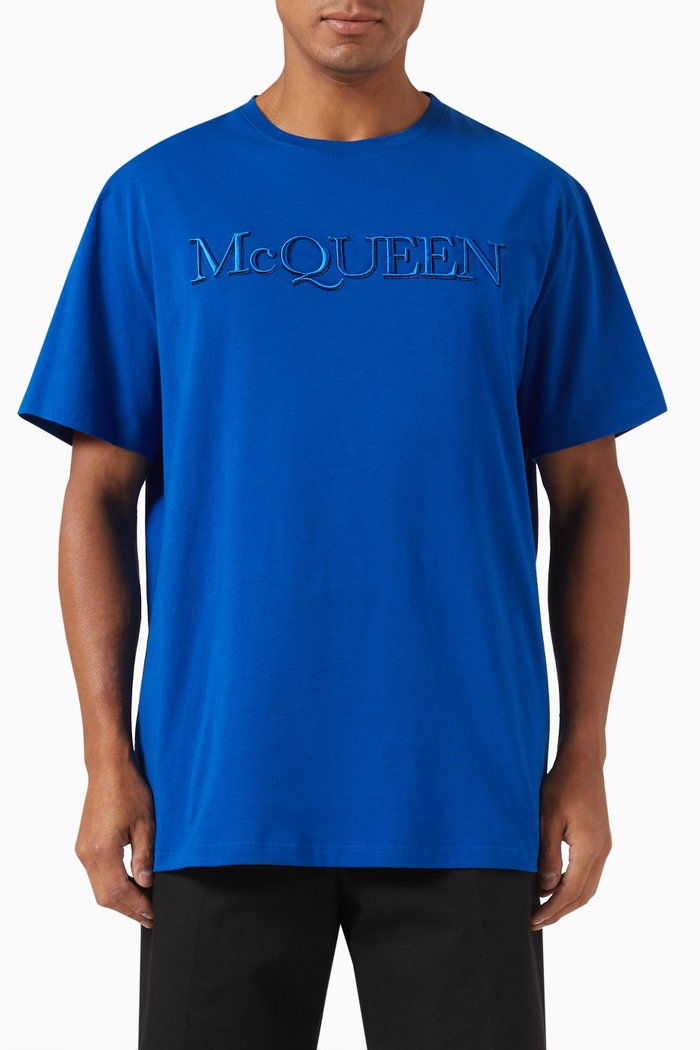 

Logo-embroidered T-shirt in Organic Cotton-jersey, Blue