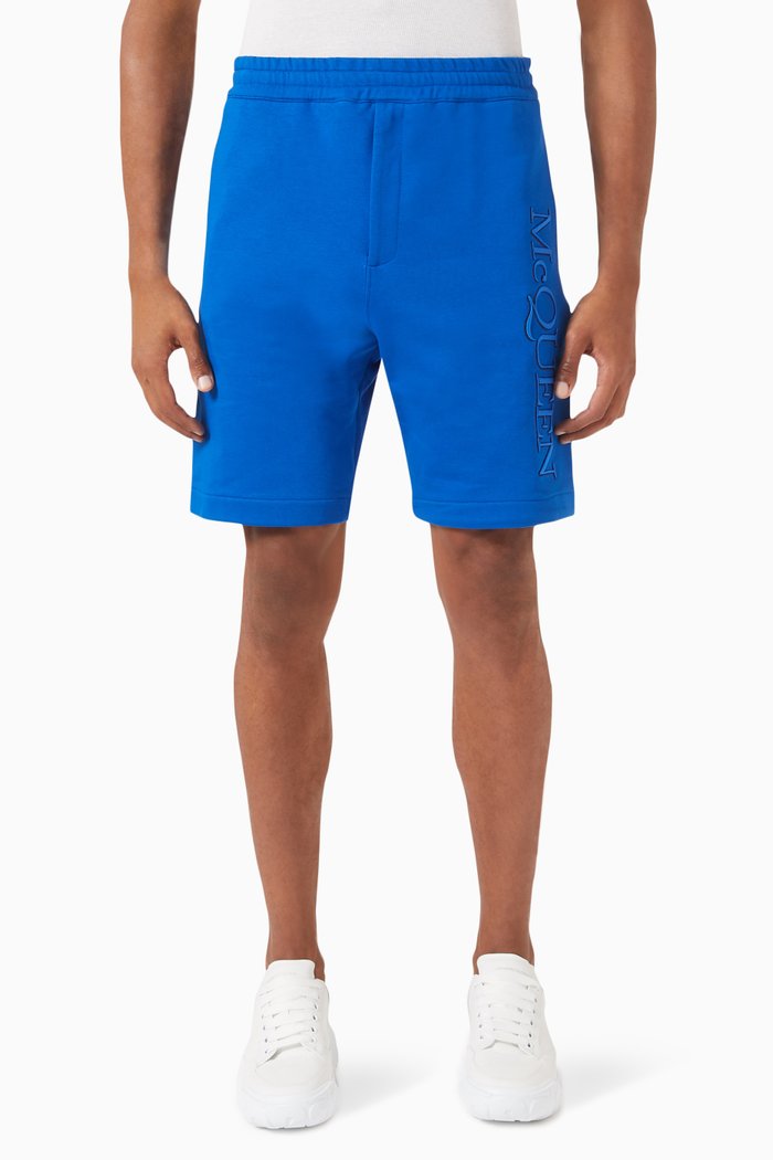 Logo Shorts in Cotton, Blue