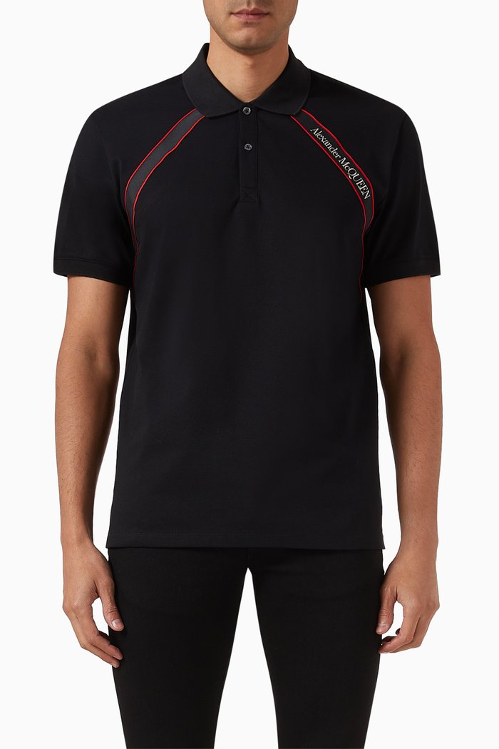 

Logo Band Polo Shirt in Cotton, White