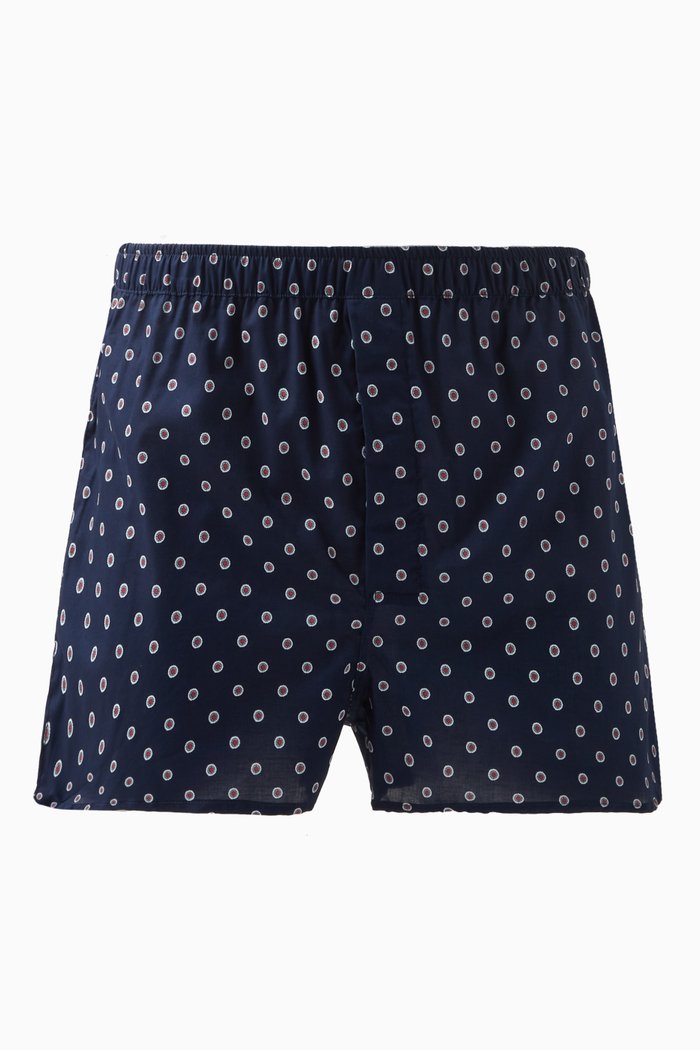 

Nelson 93 Medallion Print Boxer Shorts in Cotton, Blue