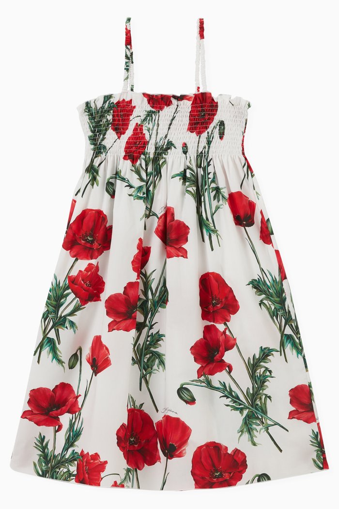 

Happy Garden Dress in Cotton, Red