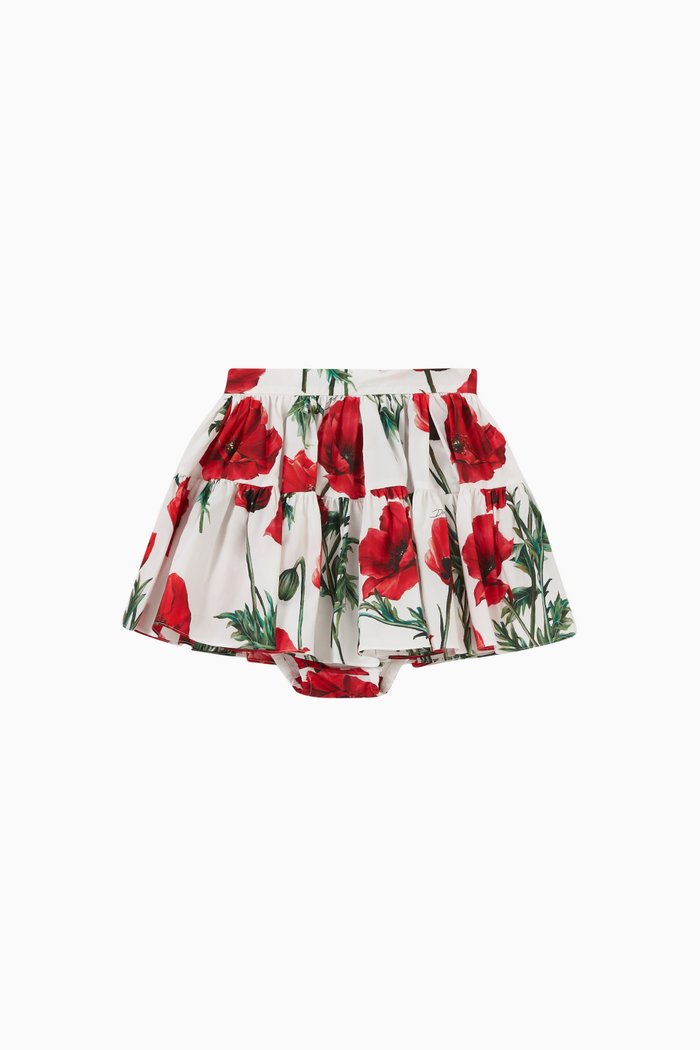 

Happy Garden Skirt in Cotton, Red