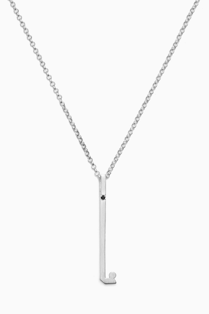 

'N' Letter Diamond Pendant Necklace in Sterling Silver