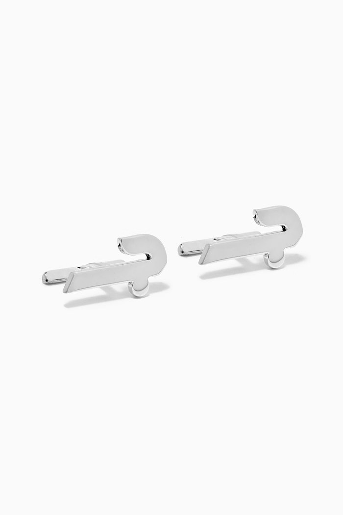 'J' Letter Cufflinks in Sterling Silver