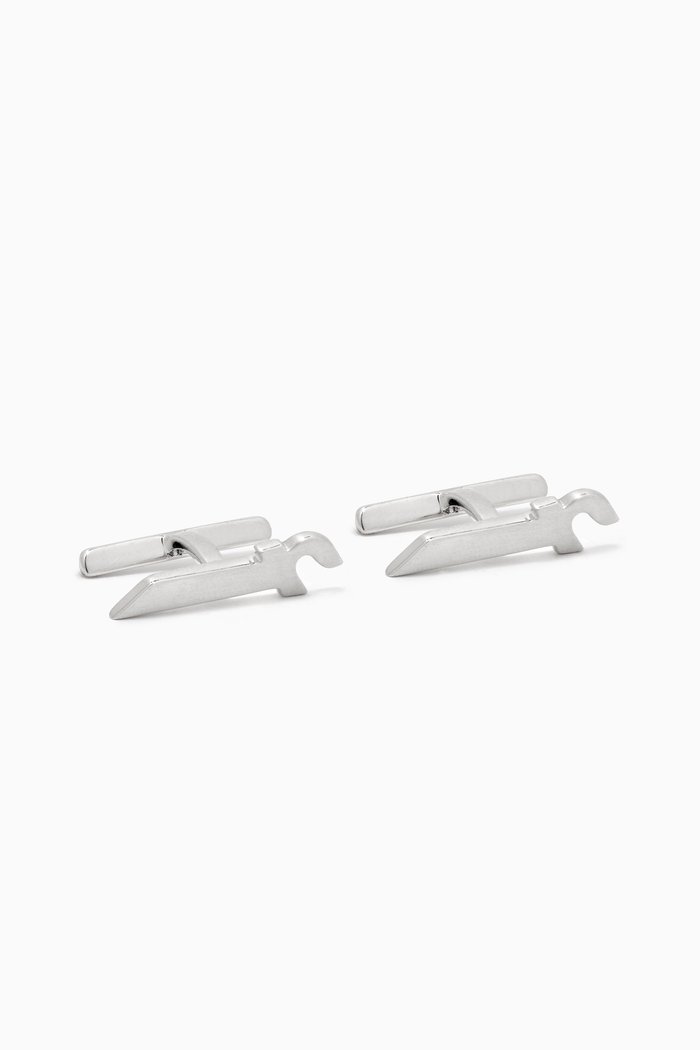 'Alef' Letter Cufflinks in Sterling Silver