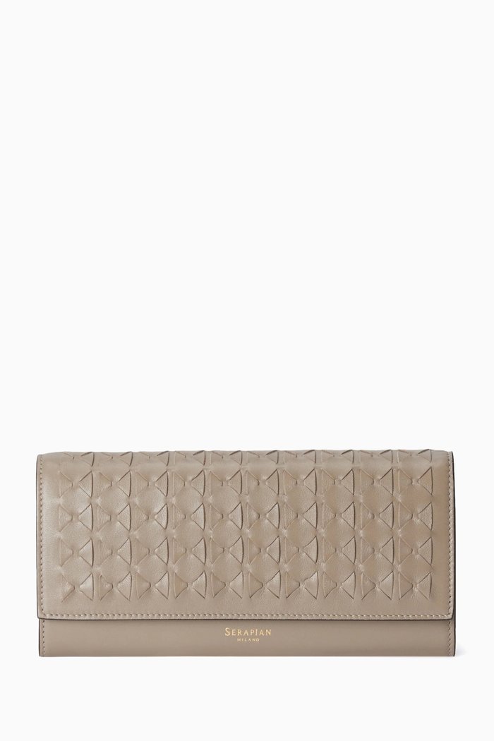

Mosaico Continental Wallet in Nappa Leather, Neutral