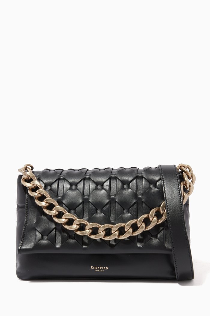 

1928 Chain Bag in Mosaico Leather, Black
