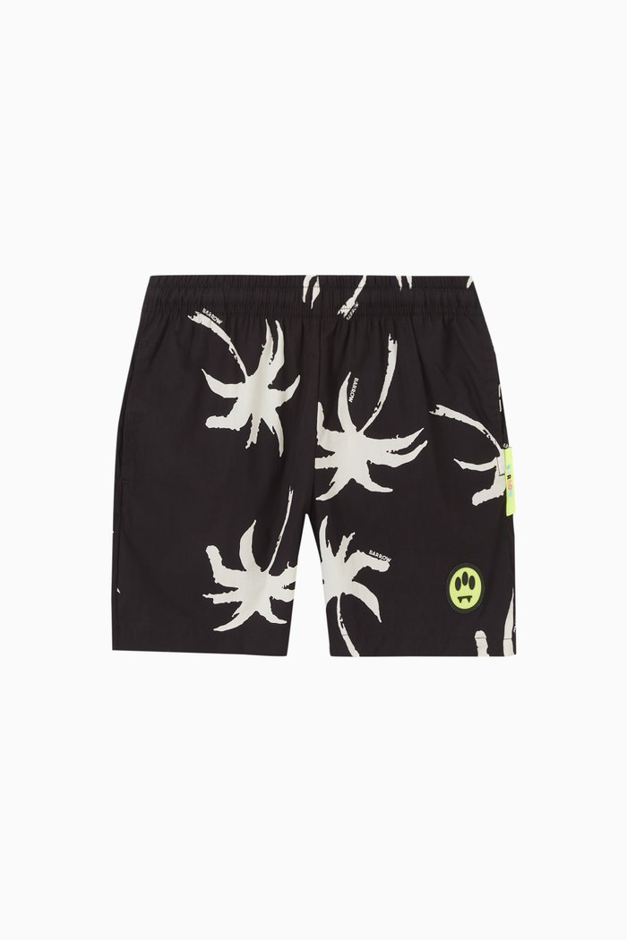 

Palms Printed Shorts in Cotton, Black