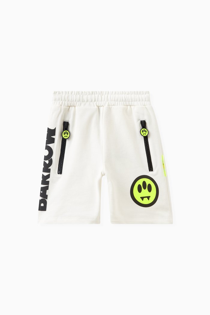 

Smiley-print Sweatshorts in Cotton, Neutral
