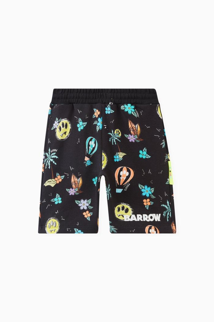 

Printed Sweatshorts in Cotton, Black