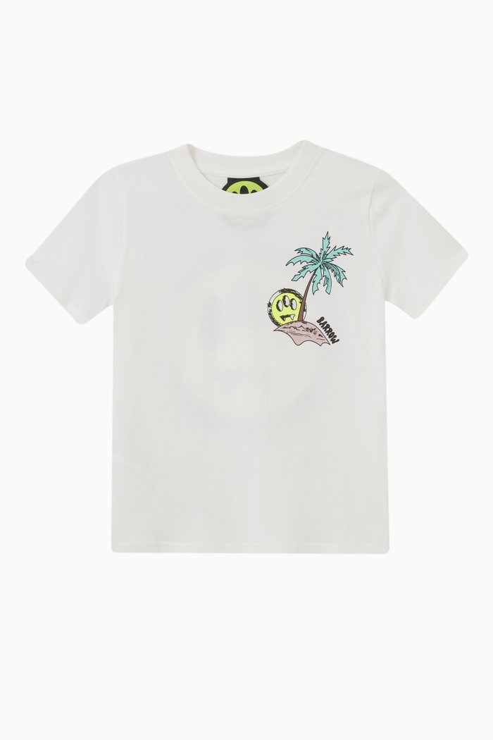 

Smiley Graphic Printed T-shirt in Cotton, Neutral