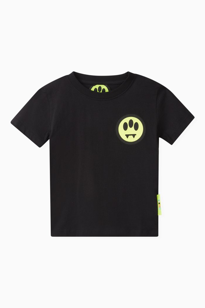 

Smiley-print T-shirt in Cotton, Black
