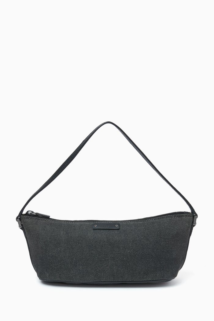 

Boat Baguette Bag in Denim, Black