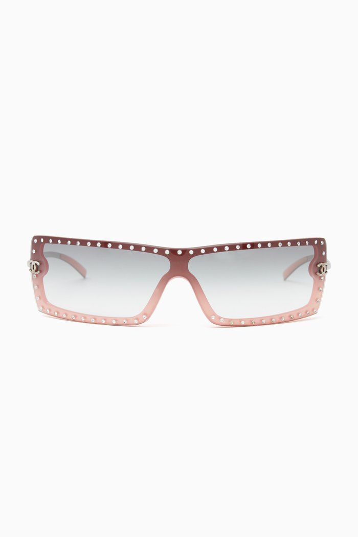 

Crystal Shield Visor Sunglasses, Multicolour
