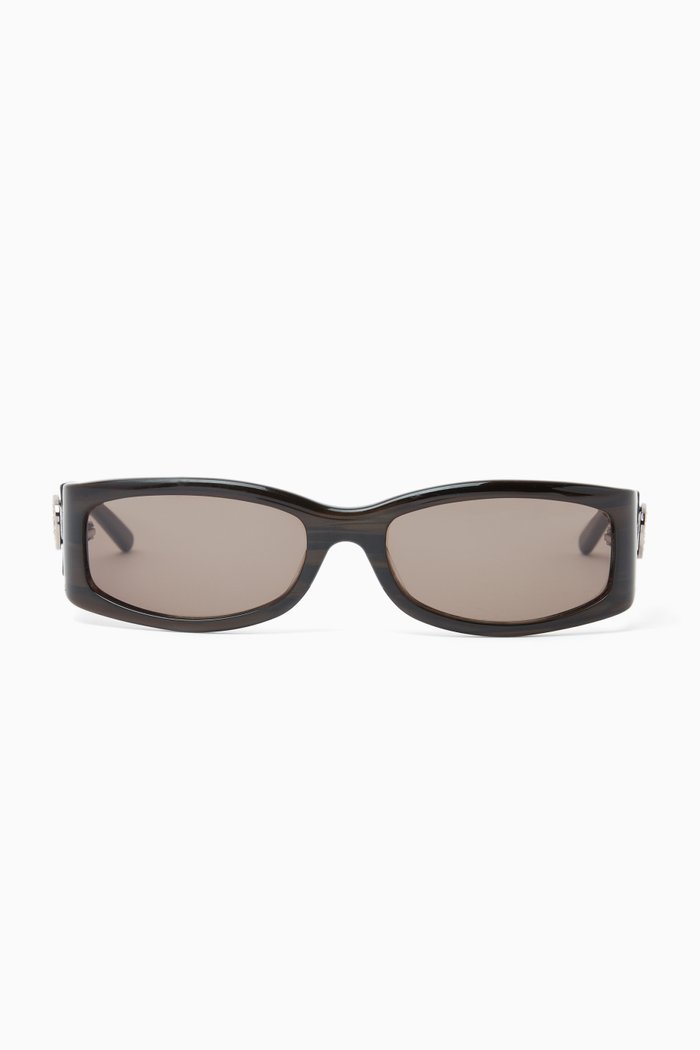 Monogram Rhinestone Sunglasses, Black