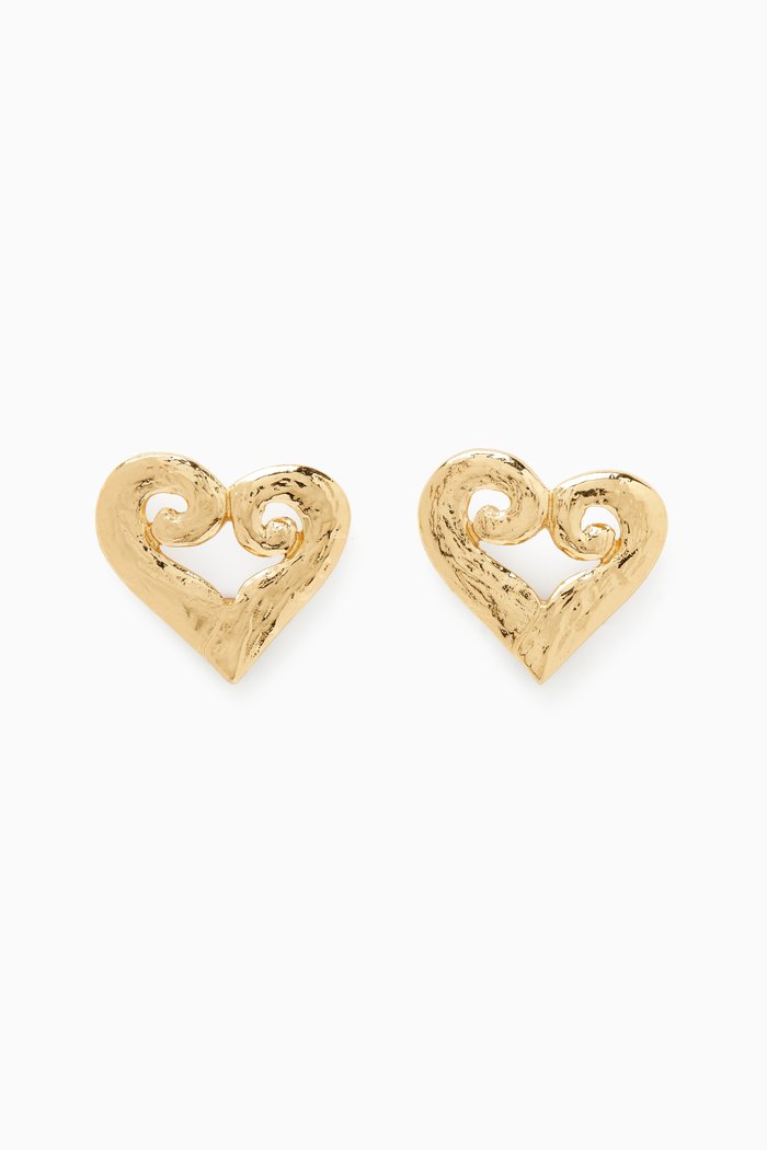 

Oversized Heart Clip-on Earrings, Gold
