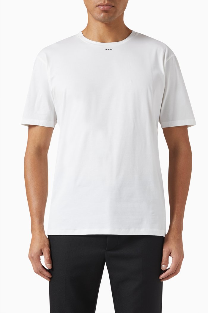 

Collar Logo T-shirt in Cotton Jersey, White