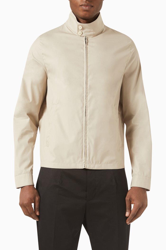 

Blouson Jacket in Cotton Blend, Grey