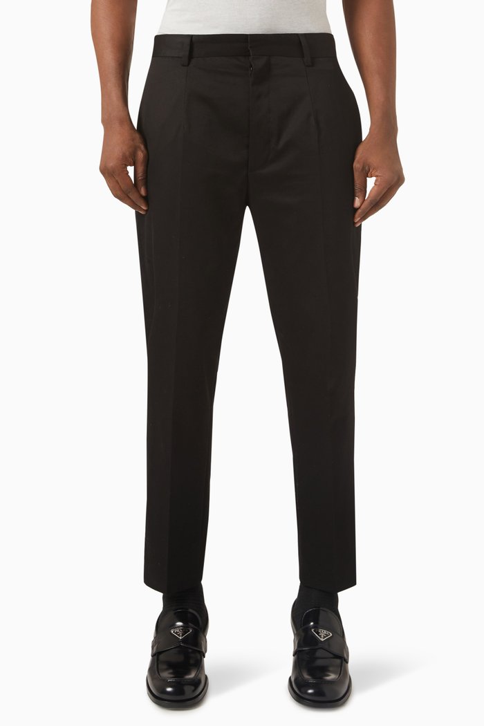 

Straight Leg Pants in Gabardine, Black
