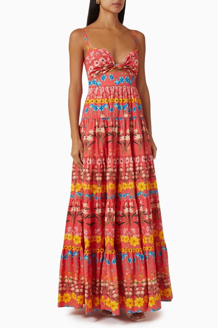 Delilah Cut-out Maxi Dress in Cotton-poplin, Orange
