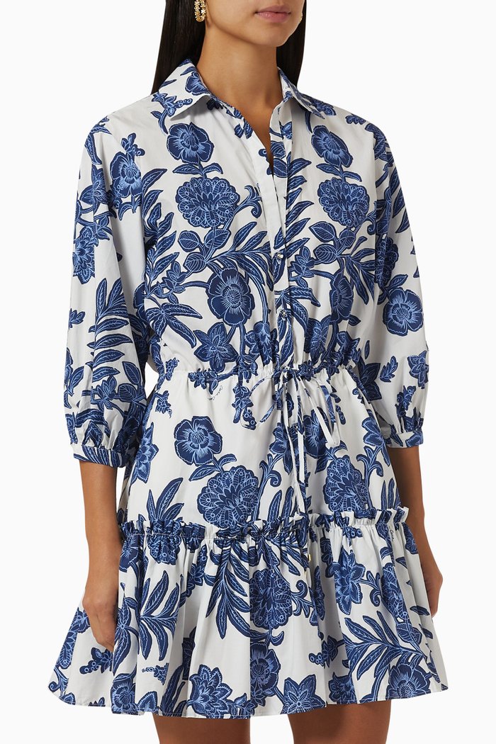 

Robin Tiered Shirt Dress in Cotton-poplin, Neutral