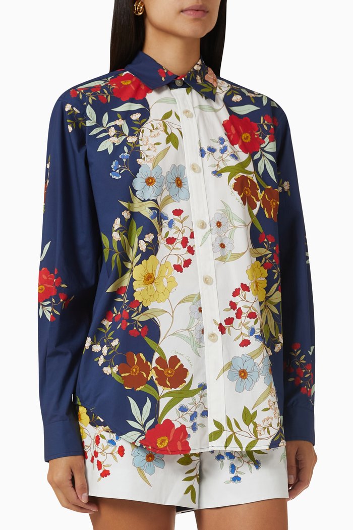 

Isla Printed Shirt in Cotton Poplin, Multicolour