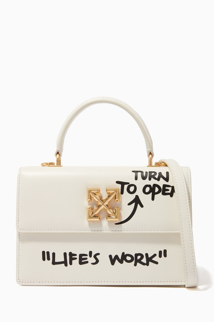 

Jitney 1.4 Top-handle Bag in Leather, White