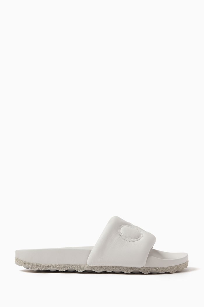 

Bookish Logo Slides in Leather, Grey