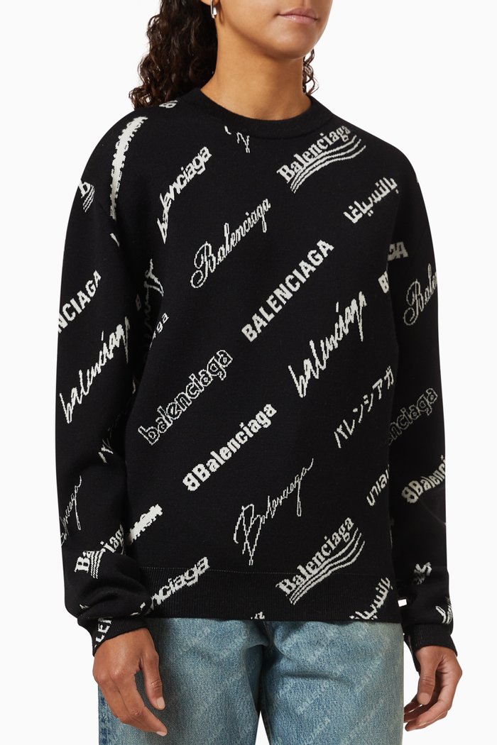 

Logomania Sweater in Knit, Black