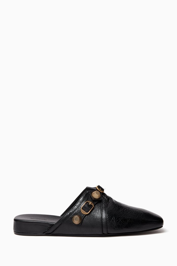 

Cosy Cagole Mules in Leather, Black