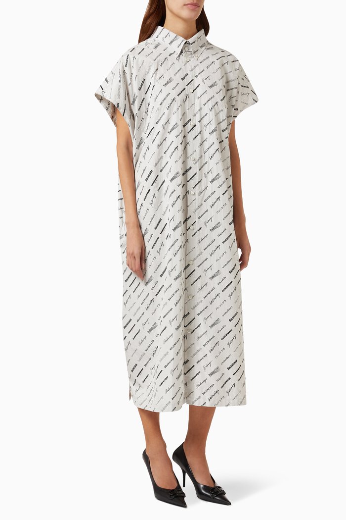 

Logomania Shirtdress in Cotton Poplin, Neutral