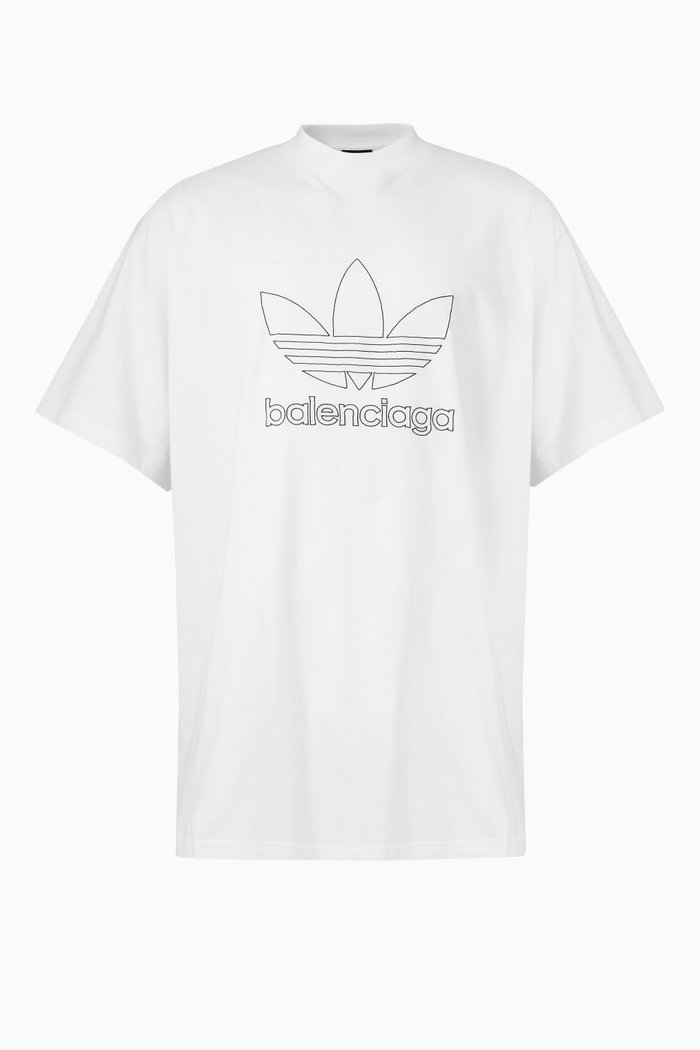 

x Adidas Oversized T-shirt in Cotton Jersey, White