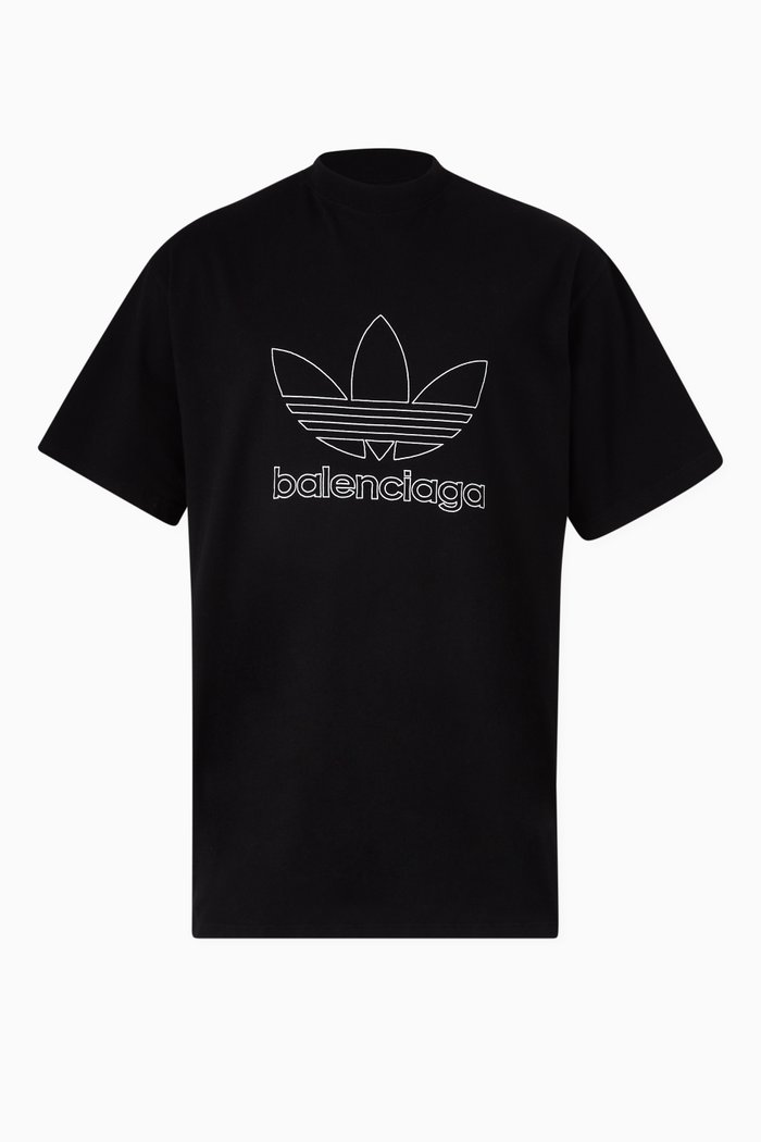 

x Adidas Oversized T-shirt in Cotton Jersey, Black