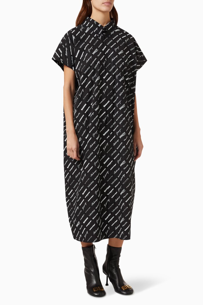 Logomania Shirtdress in Cotton Poplin, Multicolour