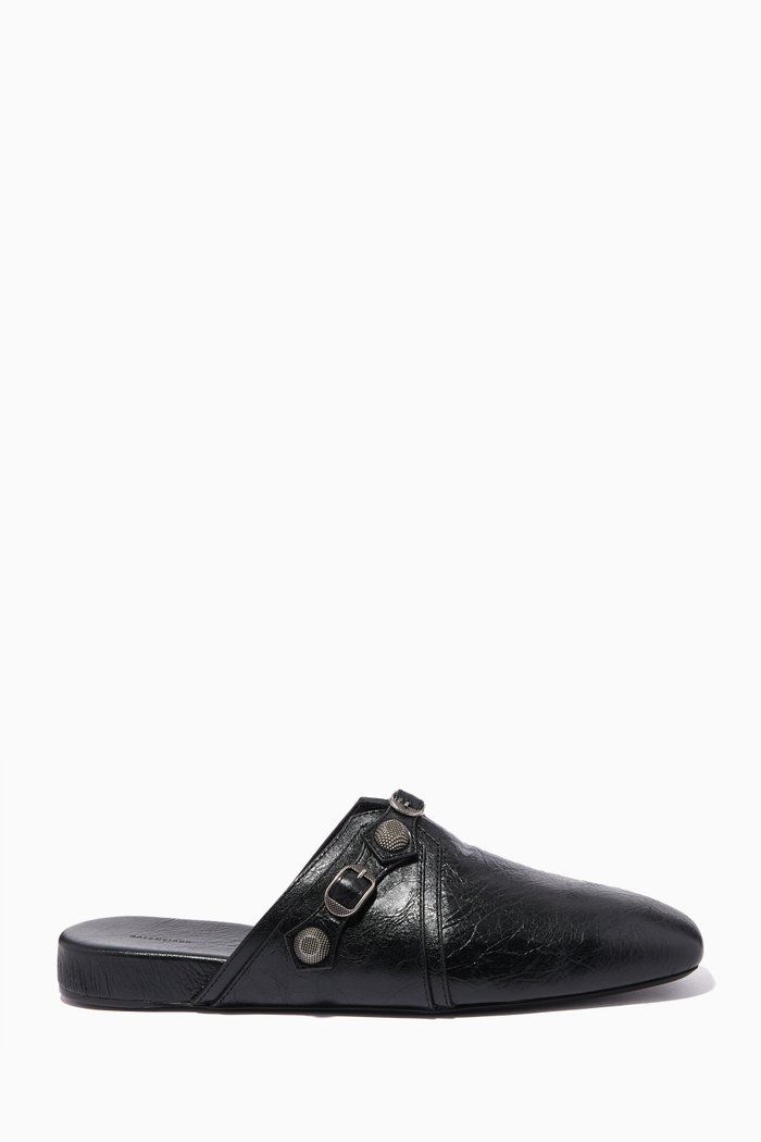 

Cosy Cagole Mules in Arena Lambskin, Black