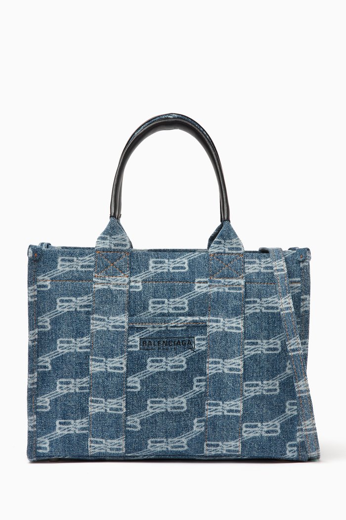 

Small Hardware Tote Bag in BB Monogram Denim, Blue