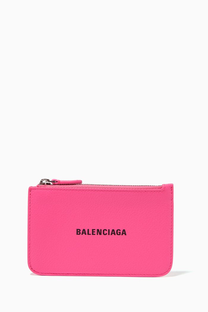 

Cash Large Long Coin & Card Holder in Grained Calfskin, Pink