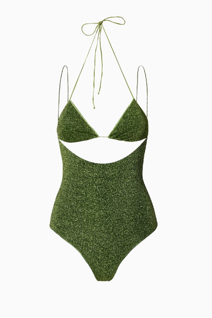 

Lumiére Kini Maillot Swimsuit in Lurex, Green